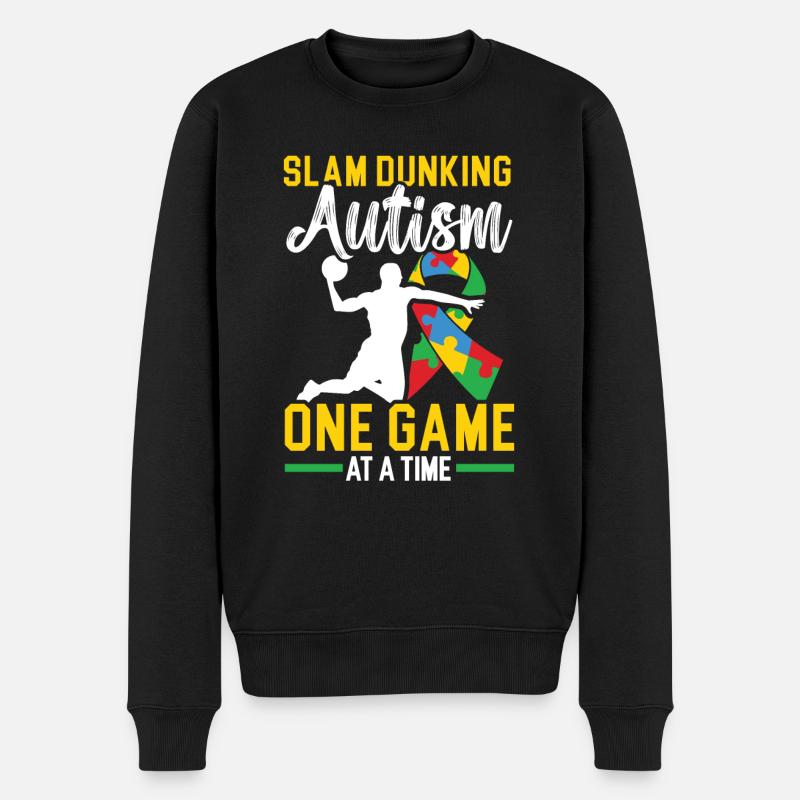 Autisme Basketball Autism Warrior Basketteur - Pull Premium bio Homme - noir