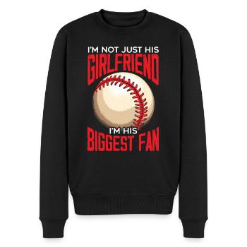 Baseball-Freundin Sportliebhaber Baseball-Fan - Männer Premium Bio Pullover - Schwarz - Vorne - Nico (187cm)