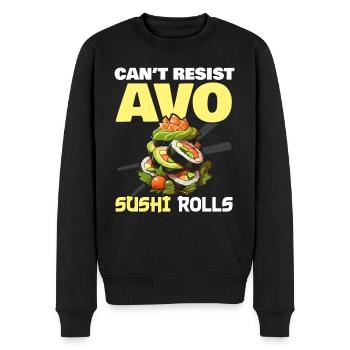 Avocado Sushi Rolle Nigiri Avocado Frucht Guacamole - Männer Premium Bio Pullover - Schwarz - Vorne - Nico (187cm)