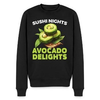 Avocado Sushi Rolle Nigiri Avocado Frucht Guacamole - Männer Premium Bio Pullover - Schwarz - Vorne - Nico (187cm)