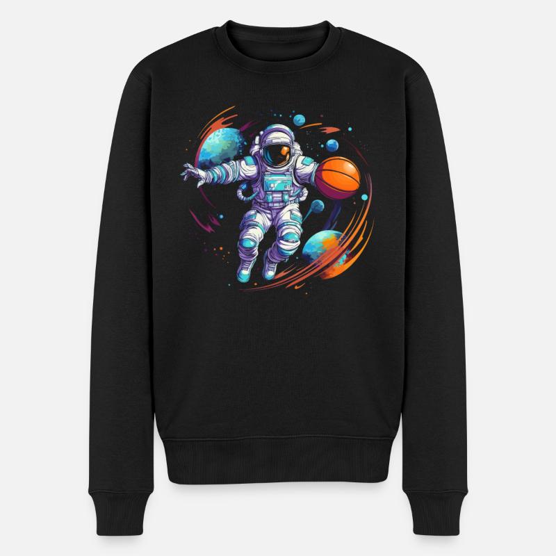 Astronaut Basketball Outerspace Basketballspieler - Männer Premium Bio Pullover - Schwarz