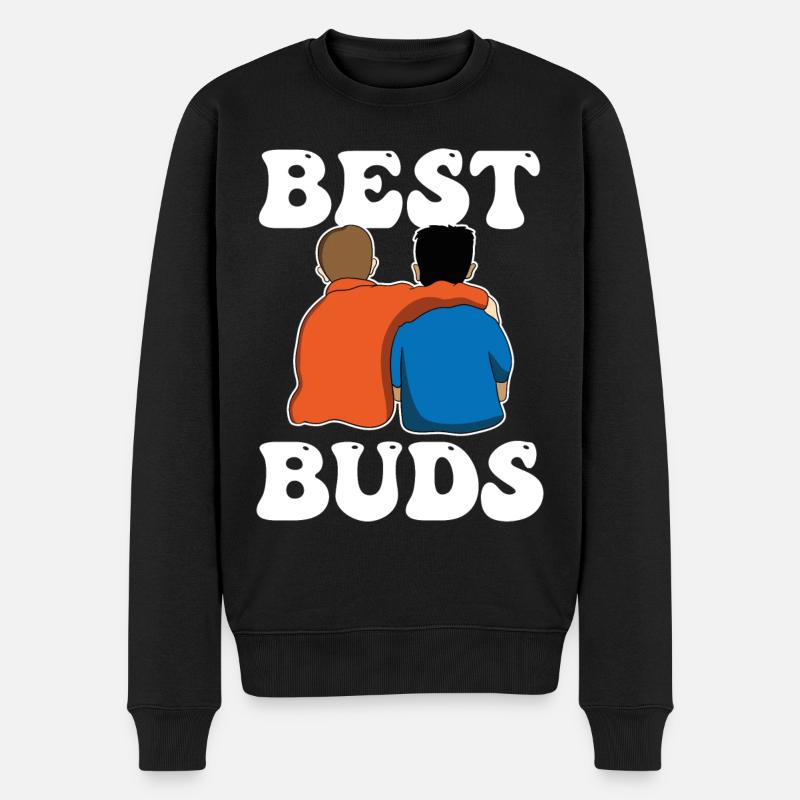 Beste Freunde Best Buds Beste Freundinin - Männer Premium Bio Pullover - Schwarz