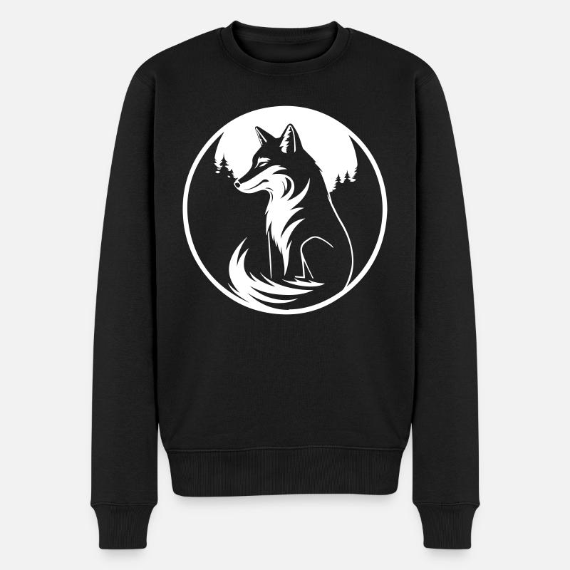 Fuchs - Männer Premium Bio Pullover - Schwarz