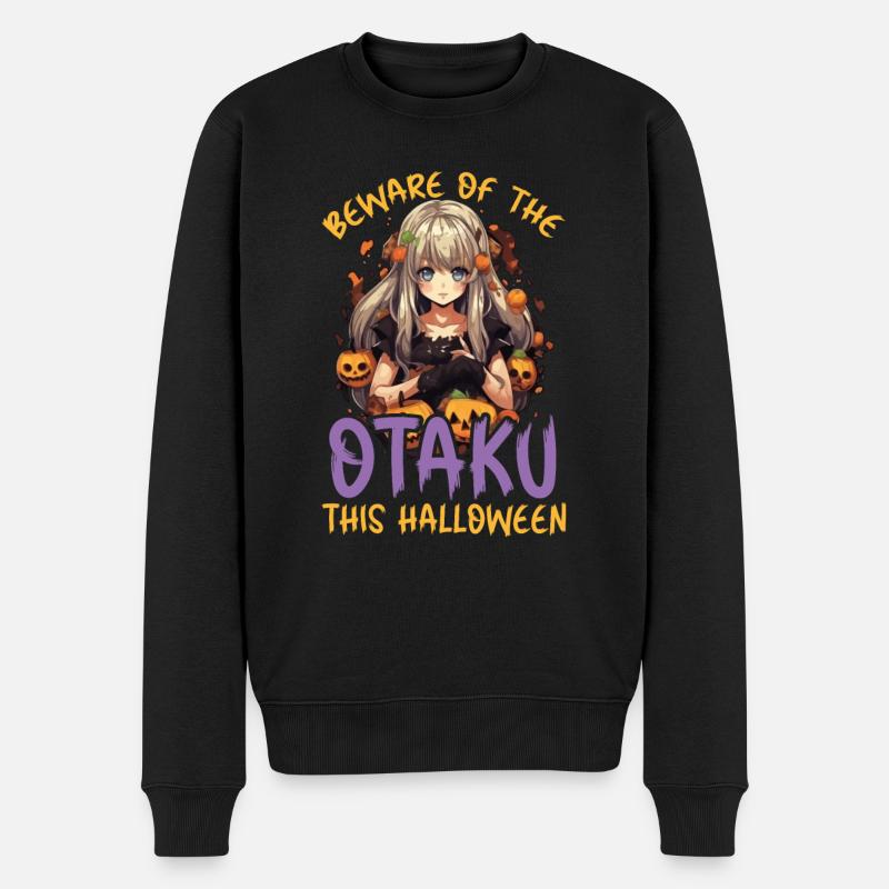 Anime Halloween Kawaii Süßes oder Saures Gruseliger Manga - Männer Premium Bio Pullover - Schwarz