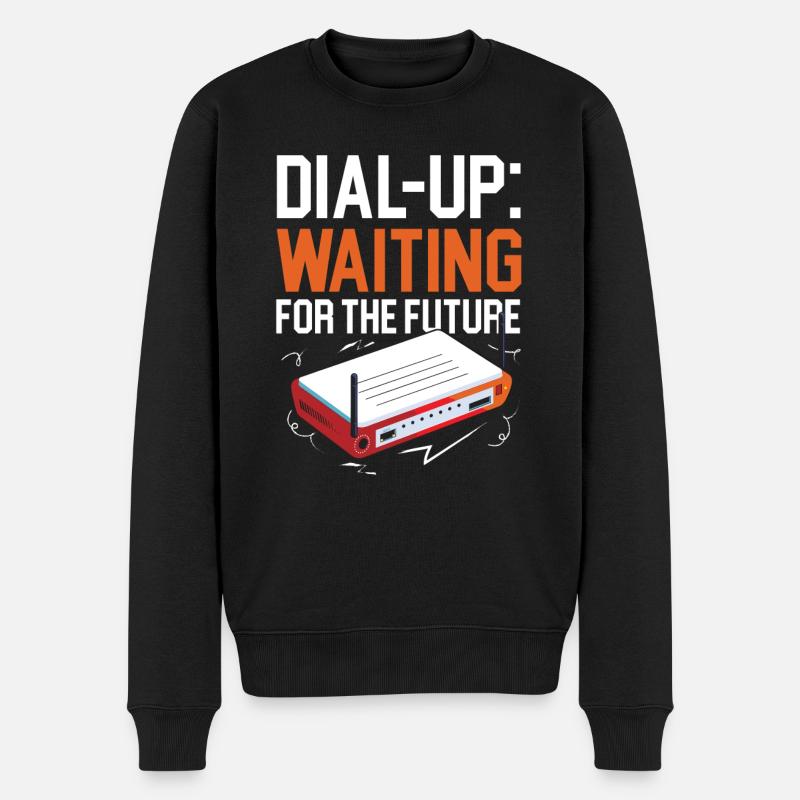DFÜ-Internetverbindung 90er Computerwitze - Männer Premium Bio Pullover - Schwarz