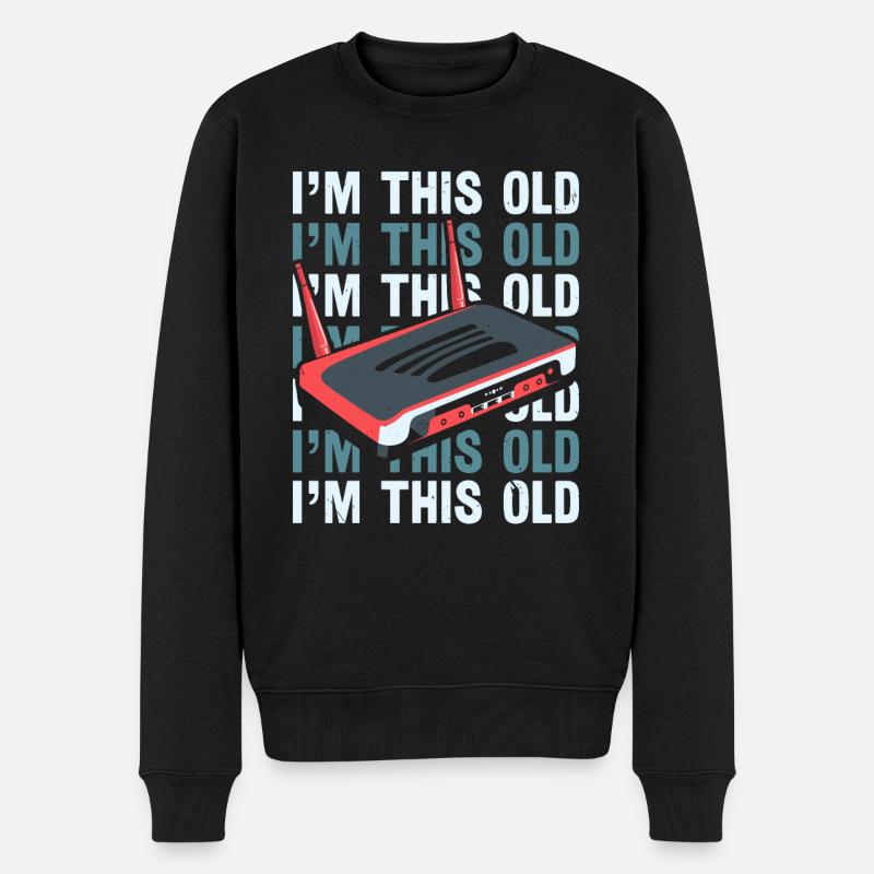 DFÜ-Internetverbindung 90er Computerwitze - Männer Premium Bio Pullover - Schwarz