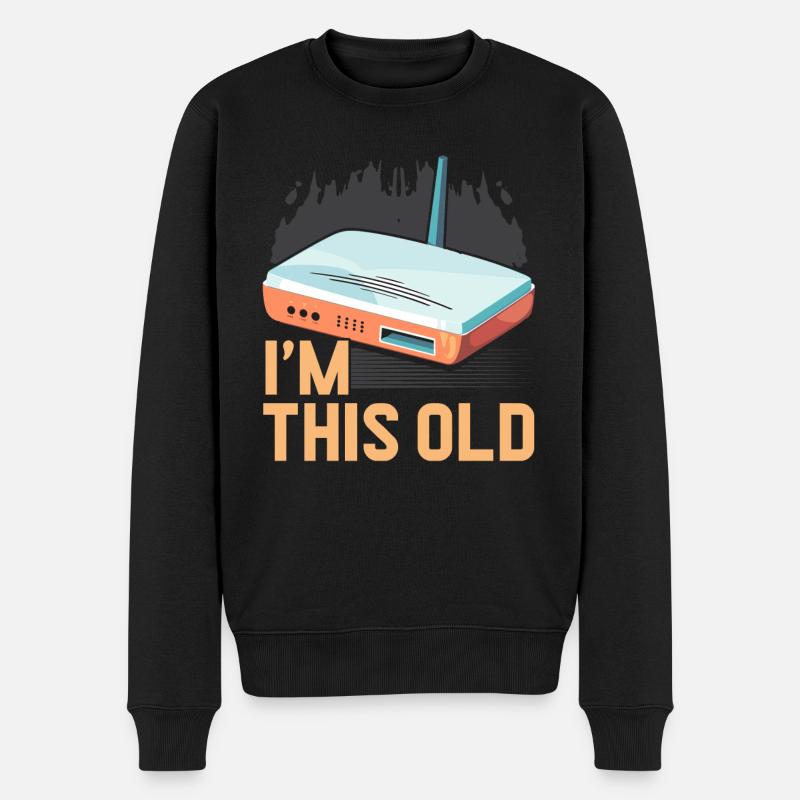 DFÜ-Internetverbindung 90er Computerwitze - Männer Premium Bio Pullover - Schwarz