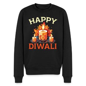 Frohes Diwali Diwali Fest Indischer Hinduismus - Männer Premium Bio Pullover - Schwarz - Vorne - Nico (187cm)