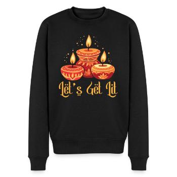 Frohes Diwali Diwali Fest Indischer Hinduismus - Männer Premium Bio Pullover - Schwarz - Vorne - Nico (187cm)