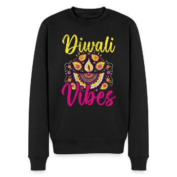 Frohes Diwali Diwali Fest Indischer Hinduismus - Männer Premium Bio Pullover - Schwarz - Vorne - Nico (187cm)
