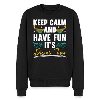 Frohes Diwali Diwali Fest Indischer Hinduismus - Männer Premium Bio Pullover - Schwarz - Vorne - Nico (187cm)