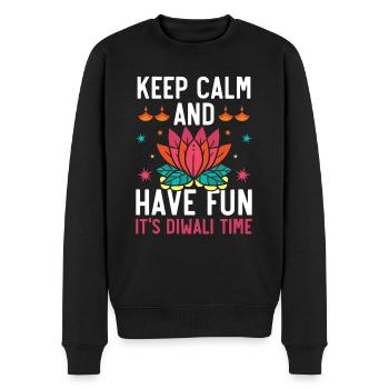 Frohes Diwali Diwali Fest Indischer Hinduismus - Männer Premium Bio Pullover - Schwarz - Vorne - Nico (187cm)