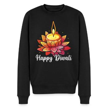 Frohes Diwali Diwali Fest Indischer Hinduismus - Männer Premium Bio Pullover - Schwarz - Vorne - Nico (187cm)