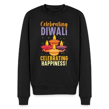 Frohes Diwali Diwali Fest Indischer Hinduismus - Männer Premium Bio Pullover - Schwarz - Vorne - Nico (187cm)