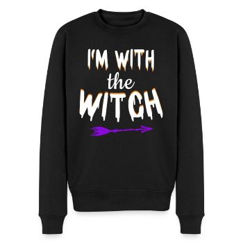 Halloween Männer Hexe I'm With The Witch - Männer Premium Bio Pullover - Schwarz - Vorne - Nico (187cm)