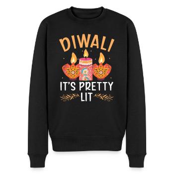 Frohes Diwali Diwali Fest Indischer Hinduismus - Männer Premium Bio Pullover - Schwarz - Vorne - Nico (187cm)