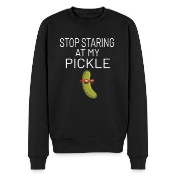 L’humour du concombre pour hommes arrête de regarder mon cornichon - Pull Premium bio Homme - noir - Devant - Nico (187cm)