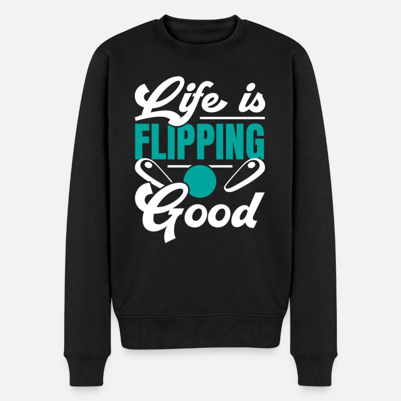 Flipperautomat Arcade-Spiel Klassisches Videospiel - Männer Premium Bio Pullover - Schwarz