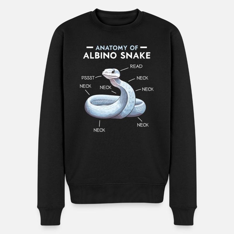 Albino-Kugel Phyton Giftige Schlange Albino-Schlange - Männer Premium Bio Pullover - Schwarz
