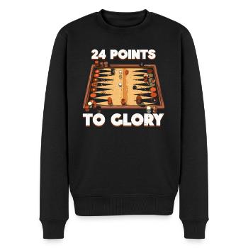 Backgammon Player Strategy Board Game Dice Game - Men's Premium Organic Jumper - black - Front - Nico (187cm)