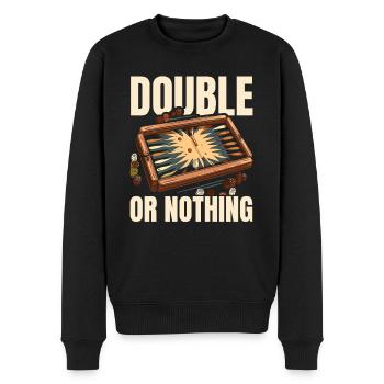 Backgammon Player Strategy Board Game Dice Game - Men's Premium Organic Jumper - black - Front - Nico (187cm)