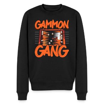 Backgammon Player Strategy Board Game Dice Game - Men's Premium Organic Jumper - black - Front - Nico (187cm)