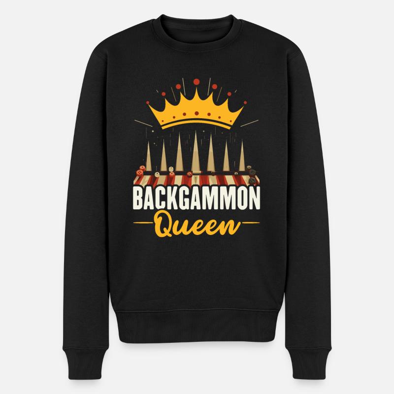 Backgammon Spieler Strategie Brettspiel Würfelspiel - Männer Premium Bio Pullover - Schwarz