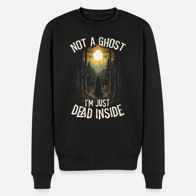 Dead Inside Sarkastische Gothic Skelett Halloween - Männer Premium Bio Pullover - Schwarz