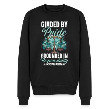 Juristischer Assistent Job Recht Richter im Gerichtssaal - Männer Premium Bio Pullover - Schwarz - Vorne - Nico (187cm)