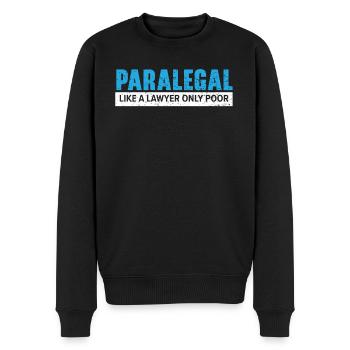 Juristischer Assistent Job Recht Richter im Gerichtssaal - Männer Premium Bio Pullover - Schwarz - Vorne - Nico (187cm)