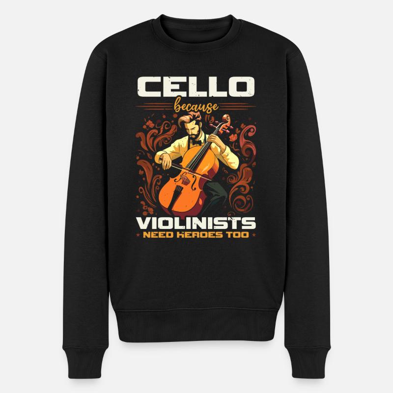 Cellist Musikinstrument Musiker Cellist - Männer Premium Bio Pullover - Schwarz