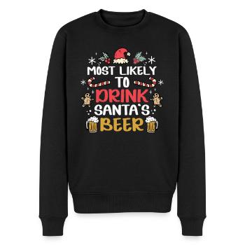 La bière de Noël la plus susceptible de boire la bière du Père Noël - Pull Premium bio Homme - noir - Devant - Nico (187cm)