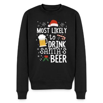 La bière de Noël la plus susceptible de boire la bière du Père Noël - Pull Premium bio Homme - noir - Devant - Nico (187cm)