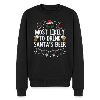 La bière de Noël la plus susceptible de boire la bière du Père Noël - Pull Premium bio Homme - noir - Devant - Nico (187cm)