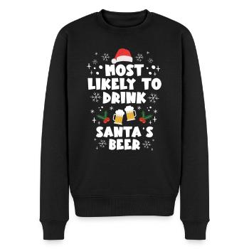 La bière de Noël la plus susceptible de boire la bière du Père Noël - Pull Premium bio Homme - noir - Devant - Nico (187cm)