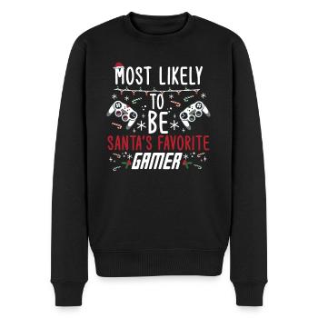 Christmas Xmas Gaming Santa's Favorite Gamer - Men's Premium Organic Jumper - black - Front - Nico (187cm)