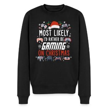 Weihnachten Noël Gamer Gaming à Noël - Pull Premium bio Homme - noir - Devant - Nico (187cm)