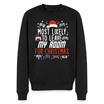 Noël Noël Gamer Gaming Dire Humour Drôle - Pull Premium bio Homme - noir - Devant - Nico (187cm)