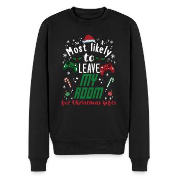 Noël Gamer Gaming Dire Drôle Humour Noël - Pull Premium bio Homme - noir - Devant - Nico (187cm)