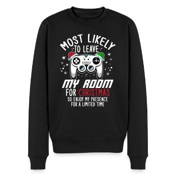 Noël Gamer Gaming Dire Drôle Humour Noël - Pull Premium bio Homme - noir - Devant - Nico (187cm)