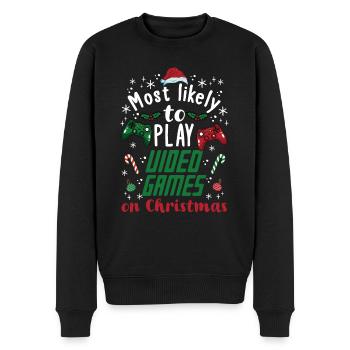 Noël Gamer Gaming Dire Humour Drôle Noël - Pull Premium bio Homme - noir - Devant - Nico (187cm)