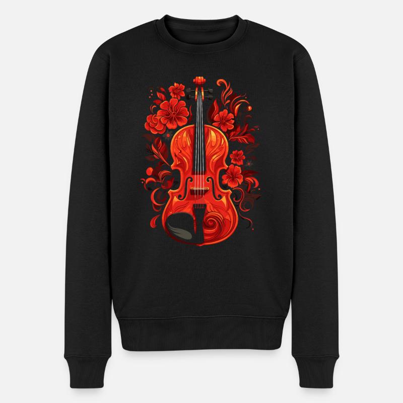 Fiddle Player Geiger, Instrumentenmusiker - Männer Premium Bio Pullover - Schwarz