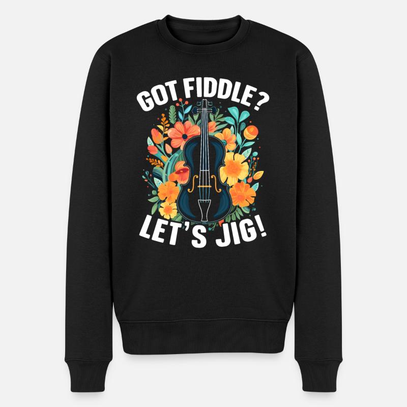 Fiddle Player Geiger, Instrumentenmusiker - Männer Premium Bio Pullover - Schwarz