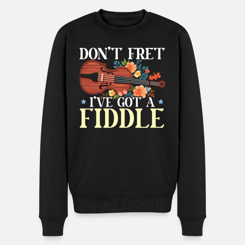 Fiddle Player Geiger, Instrumentenmusiker - Männer Premium Bio Pullover - Schwarz