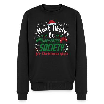 Gaming Gamer Spruch Weihnachten Lustig Humor Xmas - Männer Premium Bio Pullover - Schwarz - Vorne - Nico (187cm)