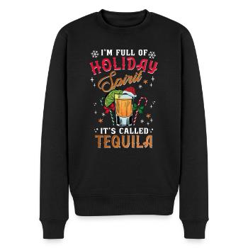 Christmas I'm Full Of Holiday Spirit Tequila - Men's Premium Organic Jumper - black - Front - Nico (187cm)