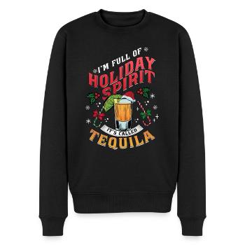 Noël, je suis plein de tequila des fêtes - Pull Premium bio Homme - noir - Devant - Nico (187cm)