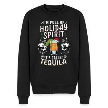 Noël, je suis plein de tequila des fêtes - Pull Premium bio Homme - noir - Devant - Nico (187cm)