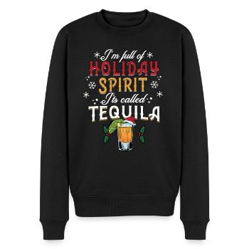Christmas I'm Full Of Holiday Spirit Tequila - Men's Premium Organic Jumper - black - Front - Nico (187cm)