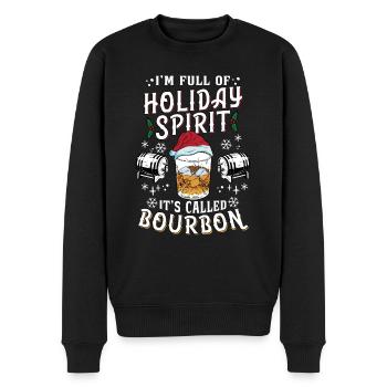 Noël Je suis plein de bourbon de l’ des fêtes - Pull Premium bio Homme - noir - Devant - Nico (187cm)